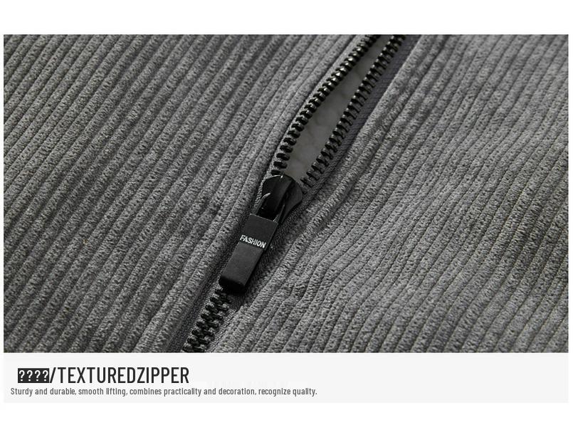 Мужская зимняя вельветовая куртка с бархатом, овчиной и воротником-стойкой - трендовая и теплая модная одежда для повседневной носки