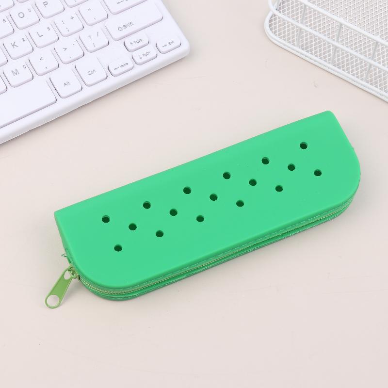Soft Silicone Pencil Case Zipper Pouch Waterproof Lightweight Storage Bag for Kids School Office Writing Tools