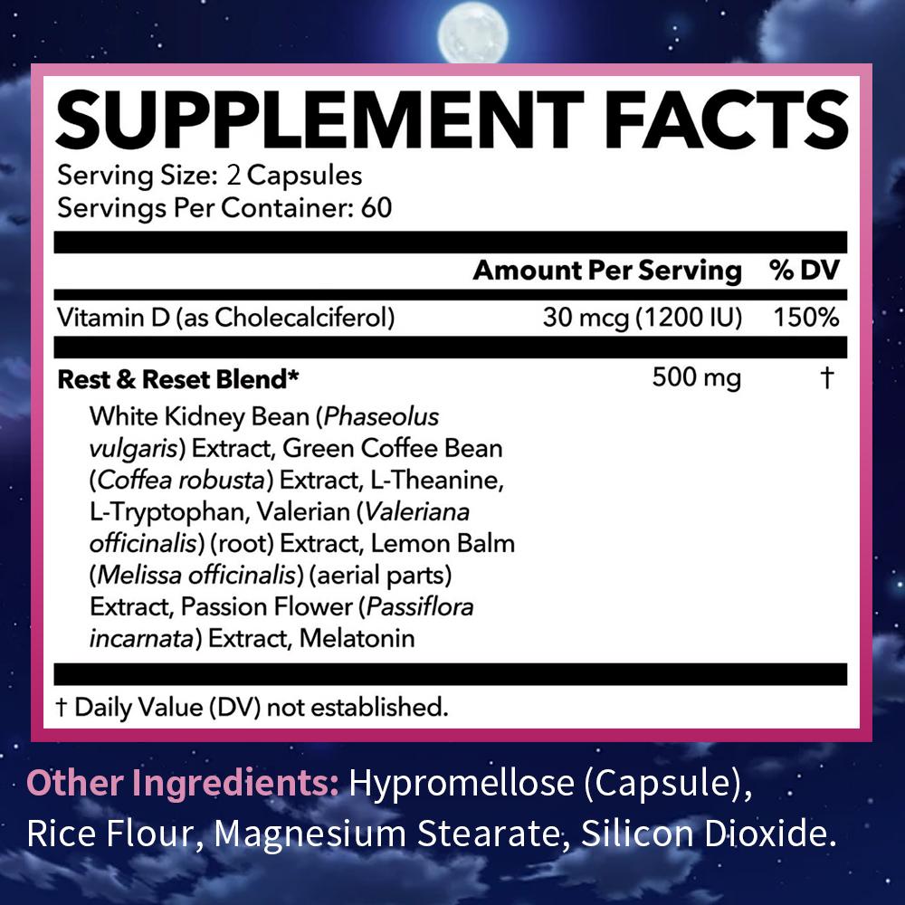 Women's Nighttime Fat Burning Capsules 500mg, 120 capsules
