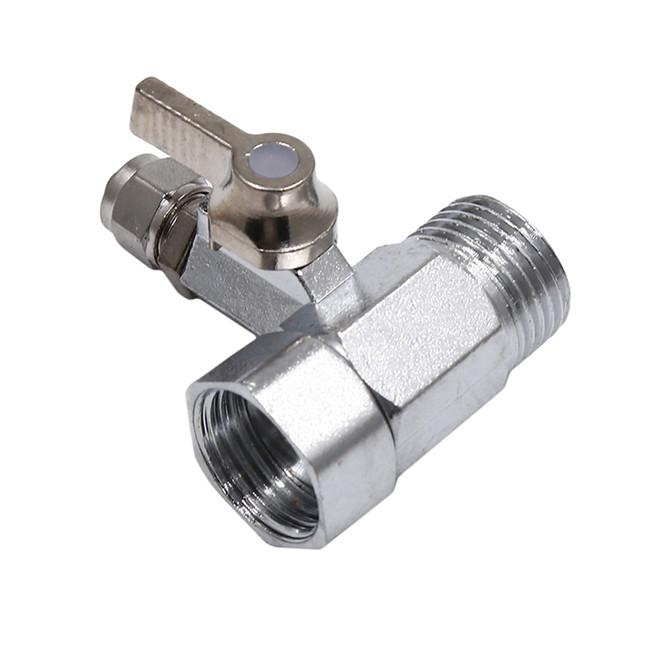 Tee Adapter Valve Water Adapter with Shut-off Ball Tee Valve Tap Connector Home Valve Part