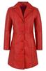 Red Handmade Lambskin Genuine Leather Casual Stylish Soft New Women Trench Coat