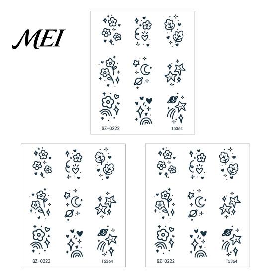 Temporary Body Art Stickers 3Pcs Waterproof Tattoo Sticker for Men Women, Face Arm Chest Shoulder Thigh Waist Decal, Long Lasting Fake Removable