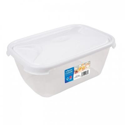 Кухня Прямоугольный контейнер для хранения продуктов Белая крышка 3.6л