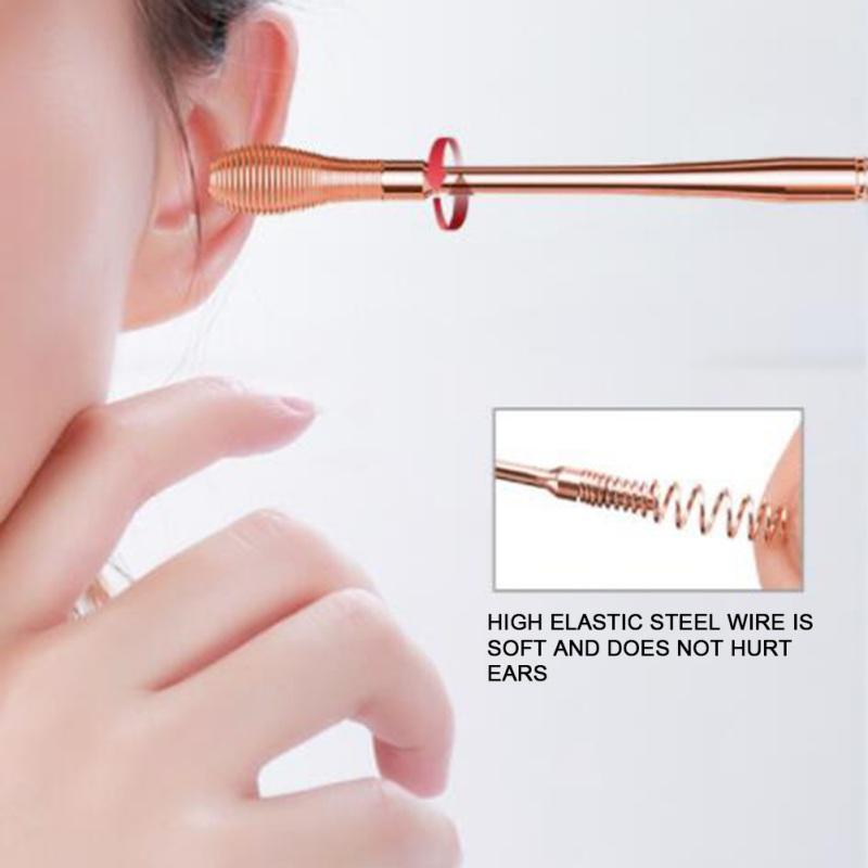 Ложка для ушей, средство для очистки ушей, 6 шт., инструмент для чистки ушей из нержавеющей стали, набор для удаления серной пробки, набор для ухода за ушами