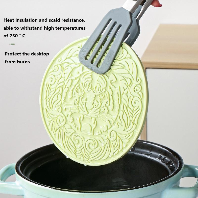 Кухонный силиконовый коврик Круглая подставка Водонепроницаемая подставка под приборы Термостойкая подставка под кастрюлю Подставка под чашку Украшения для дома и столовые принадлежности