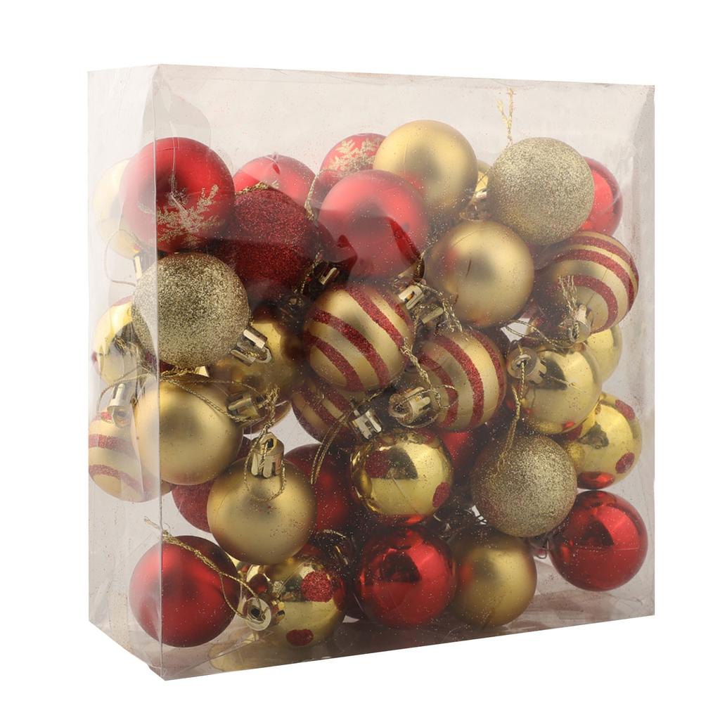 PET Material Christmas Ball Ornaments Pack of 50 for Holiday Decoration