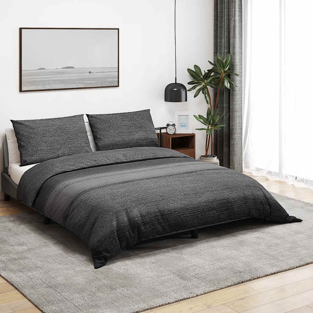 Dark Gray Bedding Set 200 x 200 cm Cotton