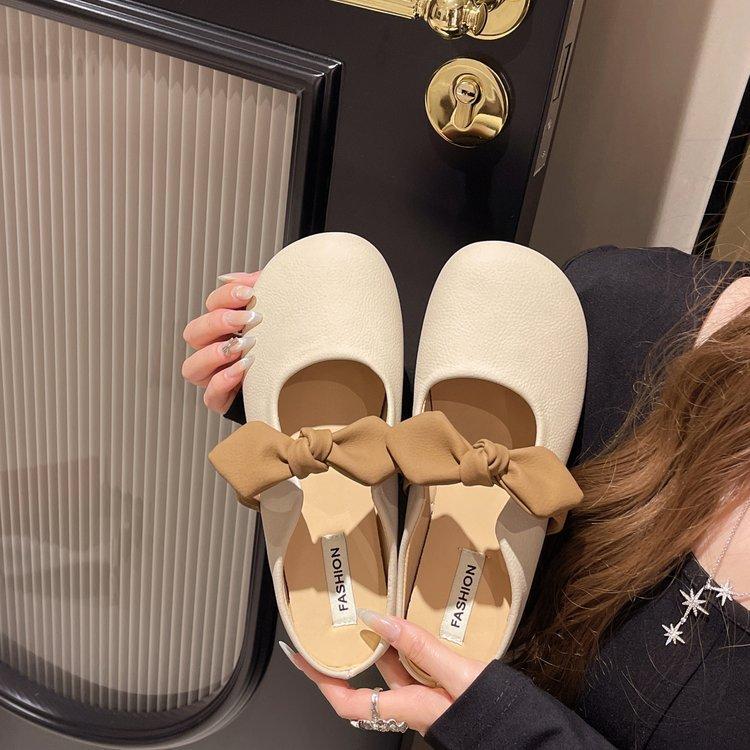 Весна 2024 года, новые модные туфли с ремешками и бантом, женские модные темпераментные простые универсальные удобные туфли