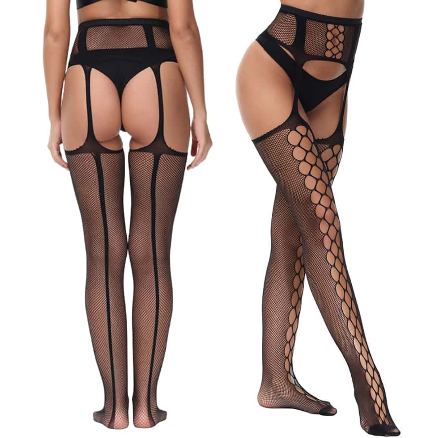 Сексуальные колготки большого размера с вырезами, сетчатые кружевные колготки-сетка для девушек-лолит, готические колготки с подвязками для полных женщин