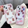 Transparent Wave Edge Painted Silicone Case for Xiaomi Redmi Note 10 11 12 iPhone 15 14 13 11 Samsung A54 A34 A24 Funda Cat Piggy Bear Cover Bumper