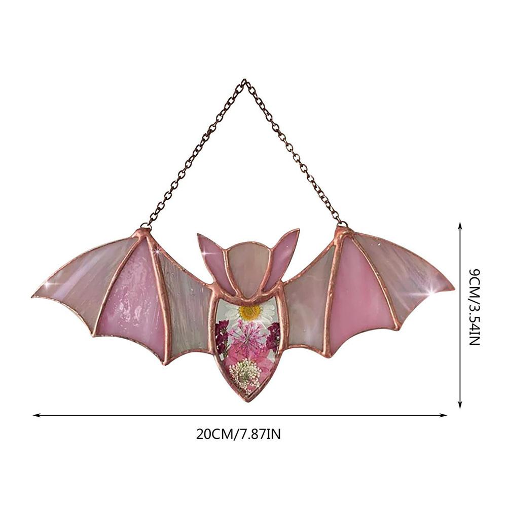 Halloween Bat Stained Glass Suncatcher Window Hanging Acrylic Wall Art Decor