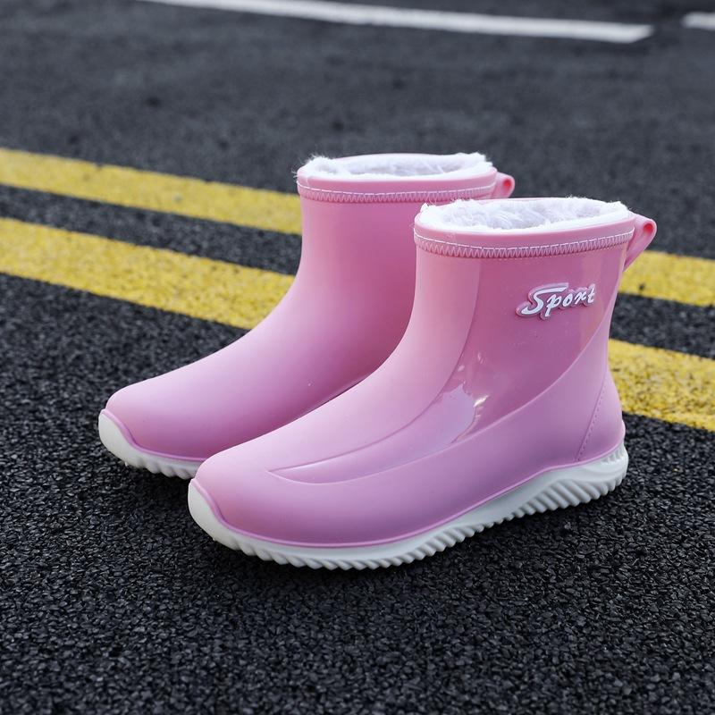 Модные резиновые сапоги для женщин, летние низкие короткие резиновые сапоги, бахилы для мойки автомобиля, резиновая обувь, весенние и осенние водонепроницаемые туфли Tide