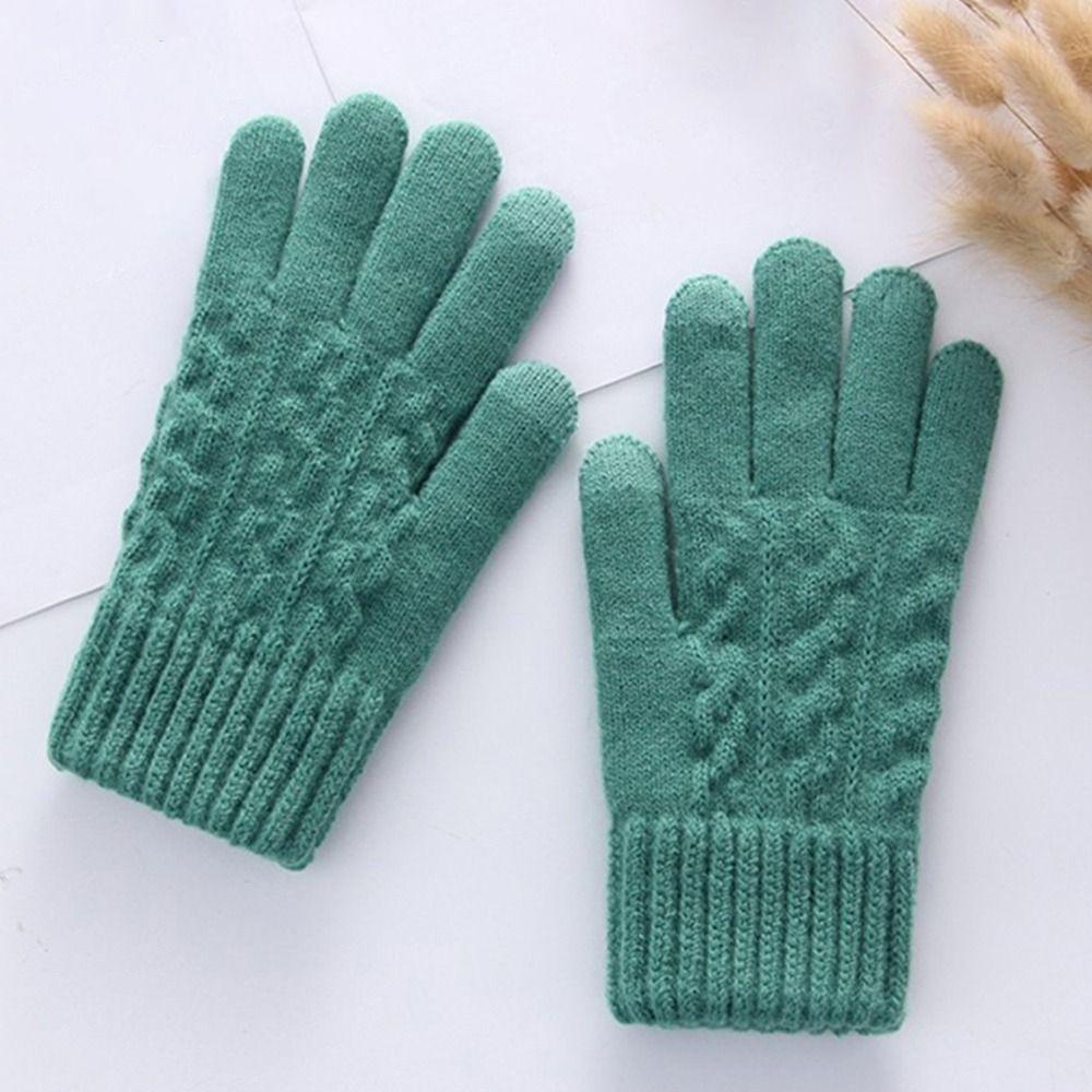 Windproof Cycling Driving Gloves Touch Screen All Finger Gloves Daily Short Mittens Winter