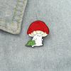 Mini Red Mushroom & Frog Smiley Face Brooch - Cute Cartoon Design Badge