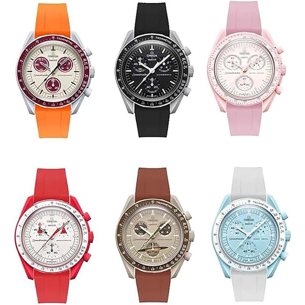 Ремешок для часов 20 мм для и резиновый ремешок для часов с силиконовым водонепроницаемым и включает инструмент для регулировки и пружину Omega, Swatch, MoonSwatch, Omega,