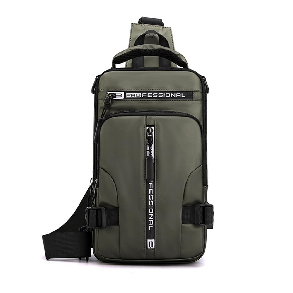 Men's Messenger Bag Backpack Chest Bag USB Socket Outdoor Large Capacity Waterproof Bag