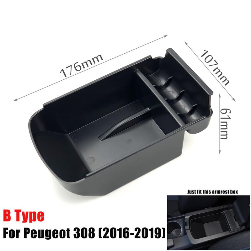 Автомобильный ящик для хранения подлокотника для Peugeot 308 408 2008 3008 4008 5008 Контейнер для центральной консоли Органайзер для хранения Автомобильный аксессуар