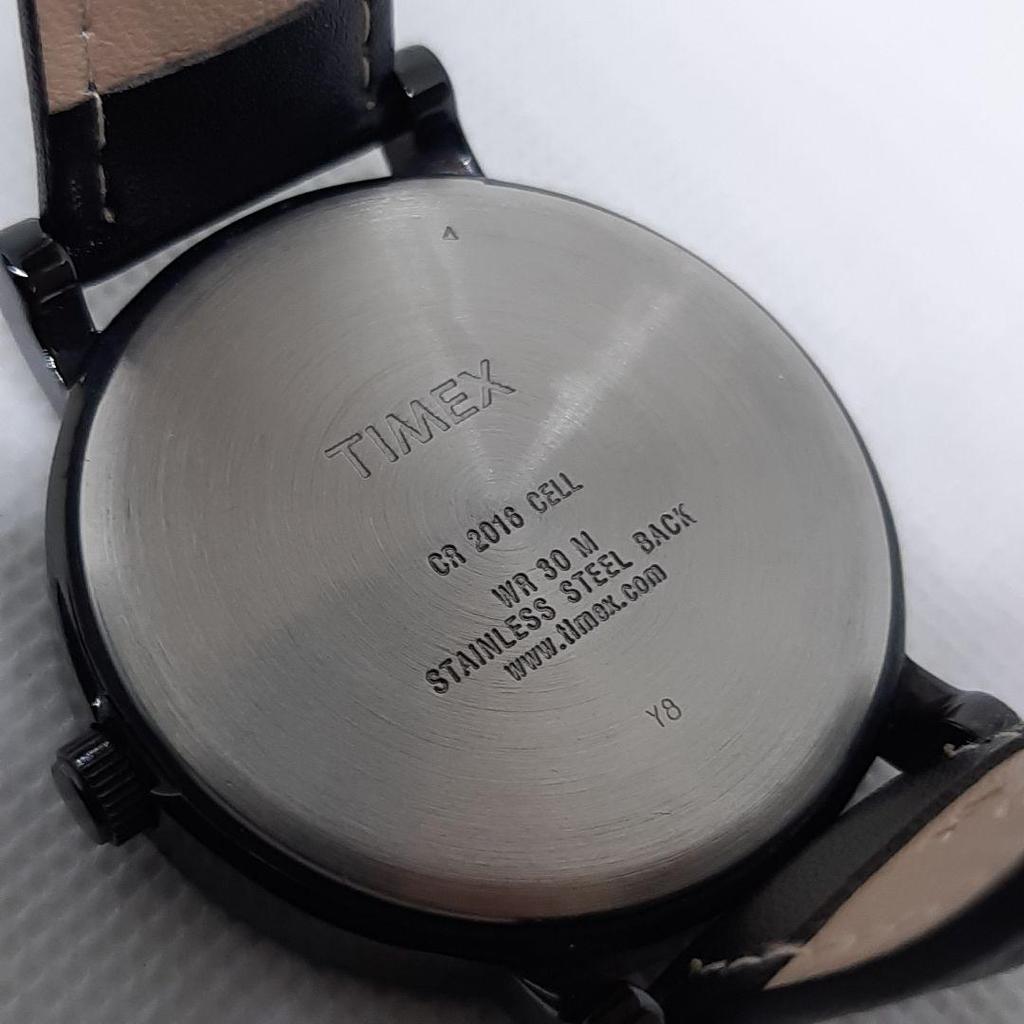 Б/у Мужские часы TIMEX Modern Originals Черный кожаный ремешок Рабочее состояние