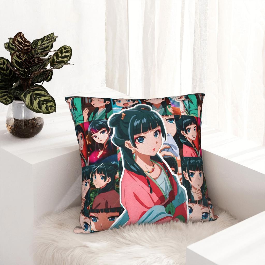 Дневники аптекаря Маомао Наволочка Мягкий полиэстер Чехол для подушки Декор Мультфильм Аниме Наволочка Чехол для подушки Декоративная Кровать Молния