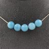 Stones and Minerals. Necklace 5 Blue Chalcedony Beads 8 Mm. Stainless Steel Chain Necklace Women Men. Customizable Size
