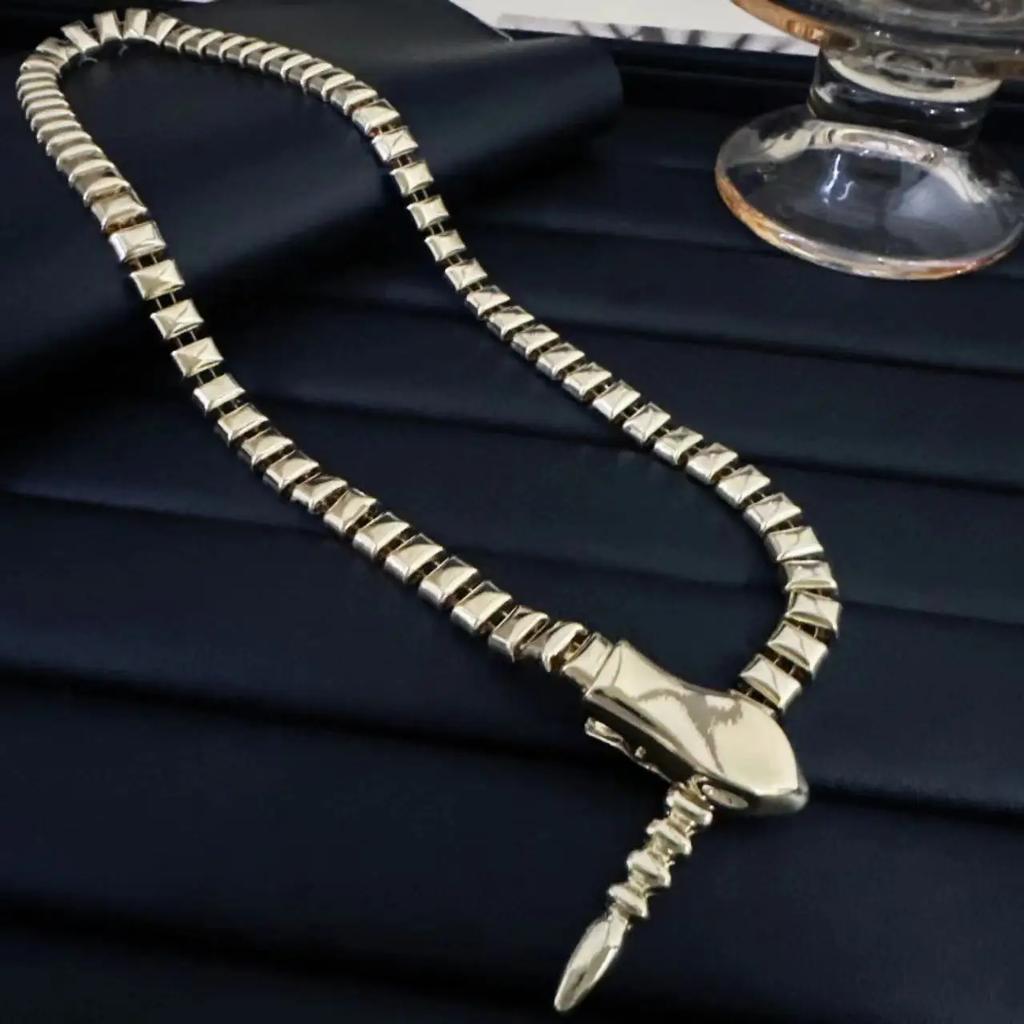 Дизайн в форме змеи, чувство микро-сеттинга, кулон, длинное ожерелье, зимняя цепочка для свитера, модная бижутерия для женщин, девушек, для вечеринки, подарок