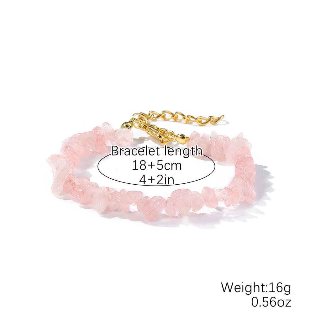 Простота Очаровательные Ювелирные Изделия Подарочные Аксессуары Цепочка Натуральный Гравий Бусины Браслет Браслеты Унисекс Кристалл Богемия