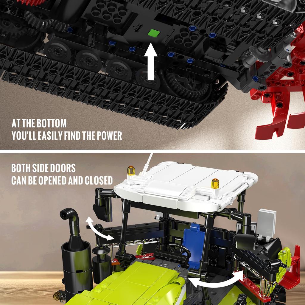 Mould King 17093 Crawler Tractor Building Blocks (1357 Pieces) for Adults, Precision Model Building Kit, Agricultural Machinery, DIY Model, Perfect