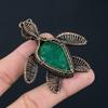 Изумрудный драгоценный камень ручной работы из чистой медной проволоки, ювелирное изделие, прекрасный кулон для нее