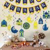 Eid Mubarak Banner Letter Moon Star Shaped Paper Buntings Islamic Muslim Ramadan Hanging Ornaments Party Decoration Supplies