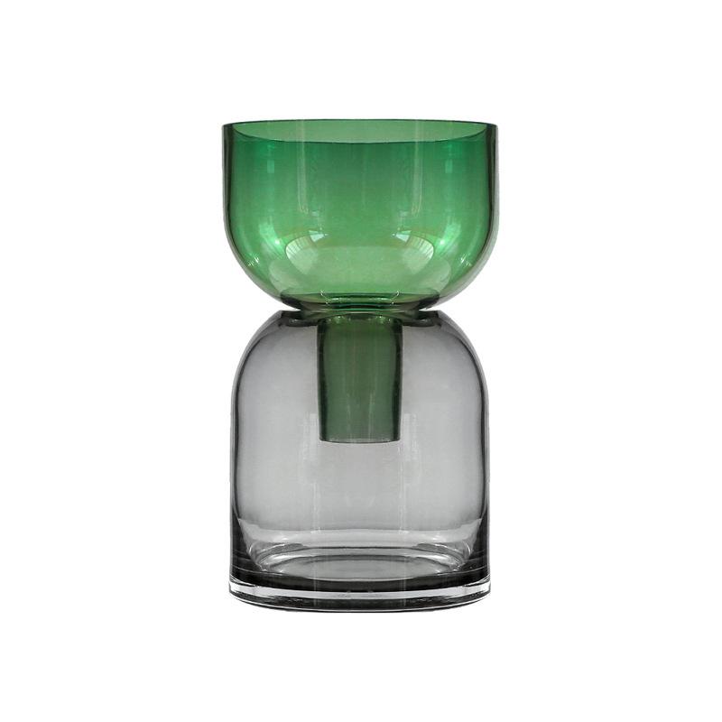 Стеклянная ваза Прозрачная Цветная Двухслойная Цветочная Композиция Цветочная Композиция Гидропоника Террариум Домашнее Украшение