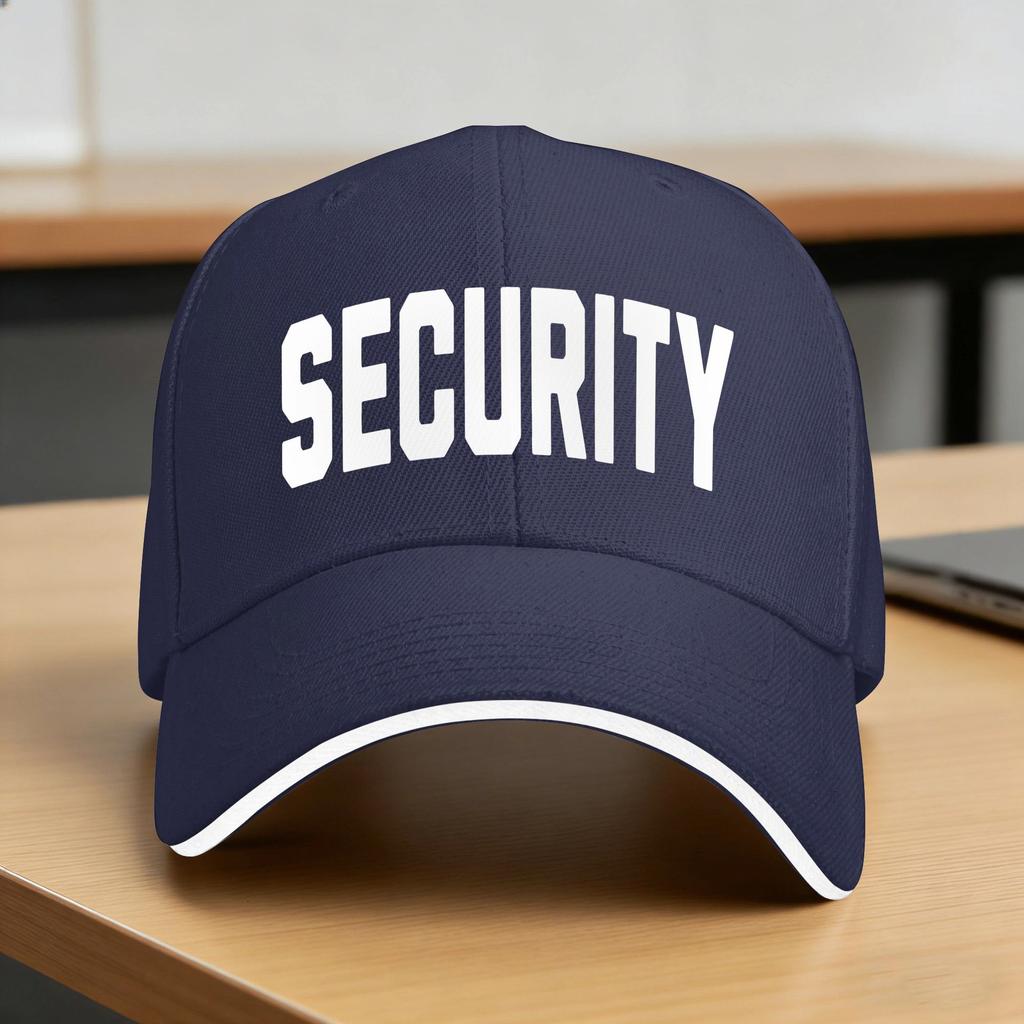 Летняя Кепка-бейсболка с логотипом Security Для активного отдыха на природе Регулируемая Ретро Индивидуальная DIY Кепки от солнца Хип-хоп Кепки FeУнисекс Унисекс Регулируемые Кепки-бейсболки