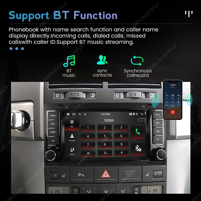 Navifly 7-дюймовый Android Auto Carplay All in one для Volkswagen VW Touareg Multivan T5 Transporte 2004-2011 2 Din Car Radio GPS BT