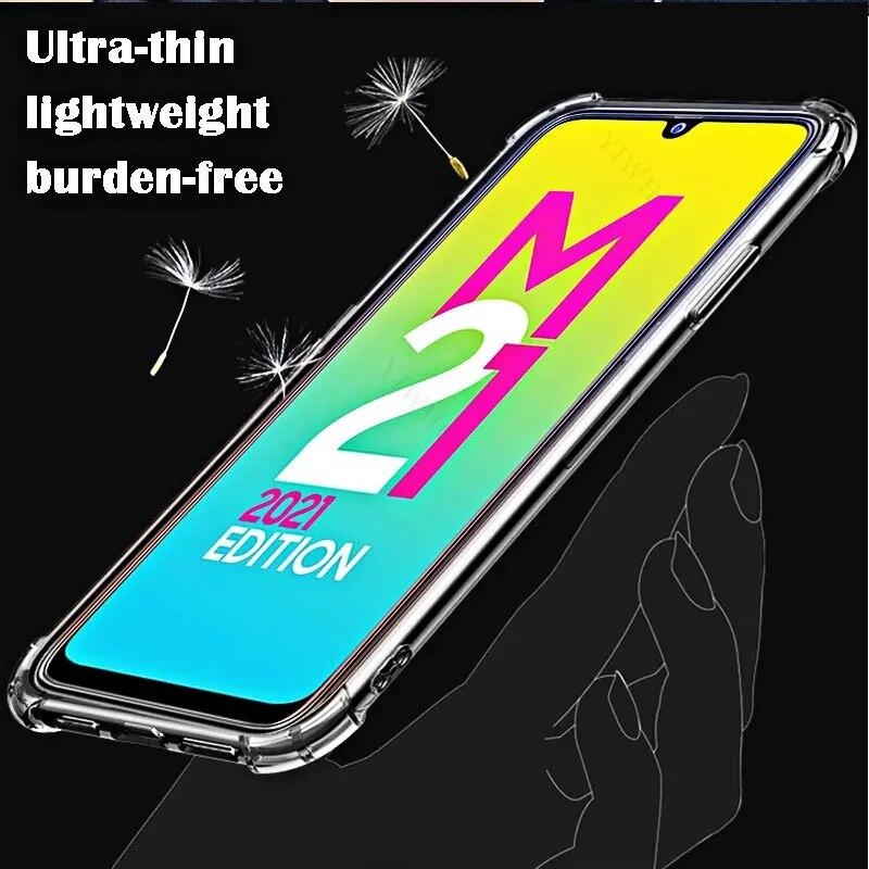 Мягкий силиконовый противоударный чехол для Samsung Galaxy M21 2021 HD, прозрачный для Sumsung M 21 2021 6,4 дюйма SM-M215G, защитные чехлы