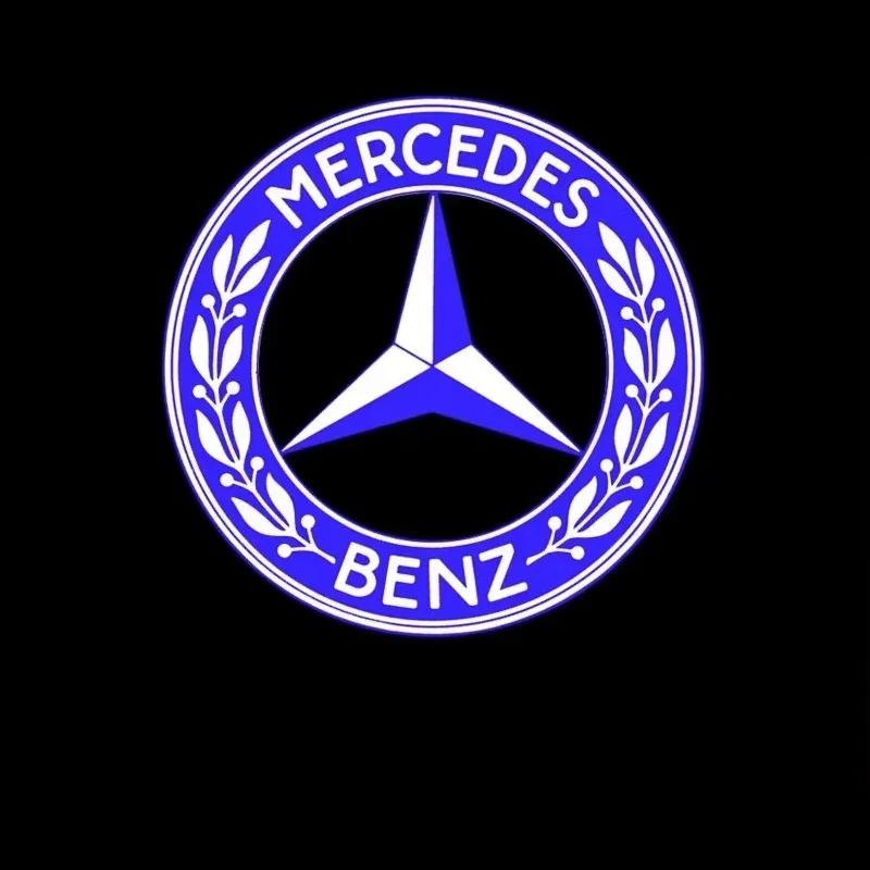 Для Mercedes Benz 2 шт. Светодиодный проектор двери автомобиля с приветственным светом, значок эмблемы автомобиля для Mercedes Benz C-Class CLK SLK SLR W203 W2
