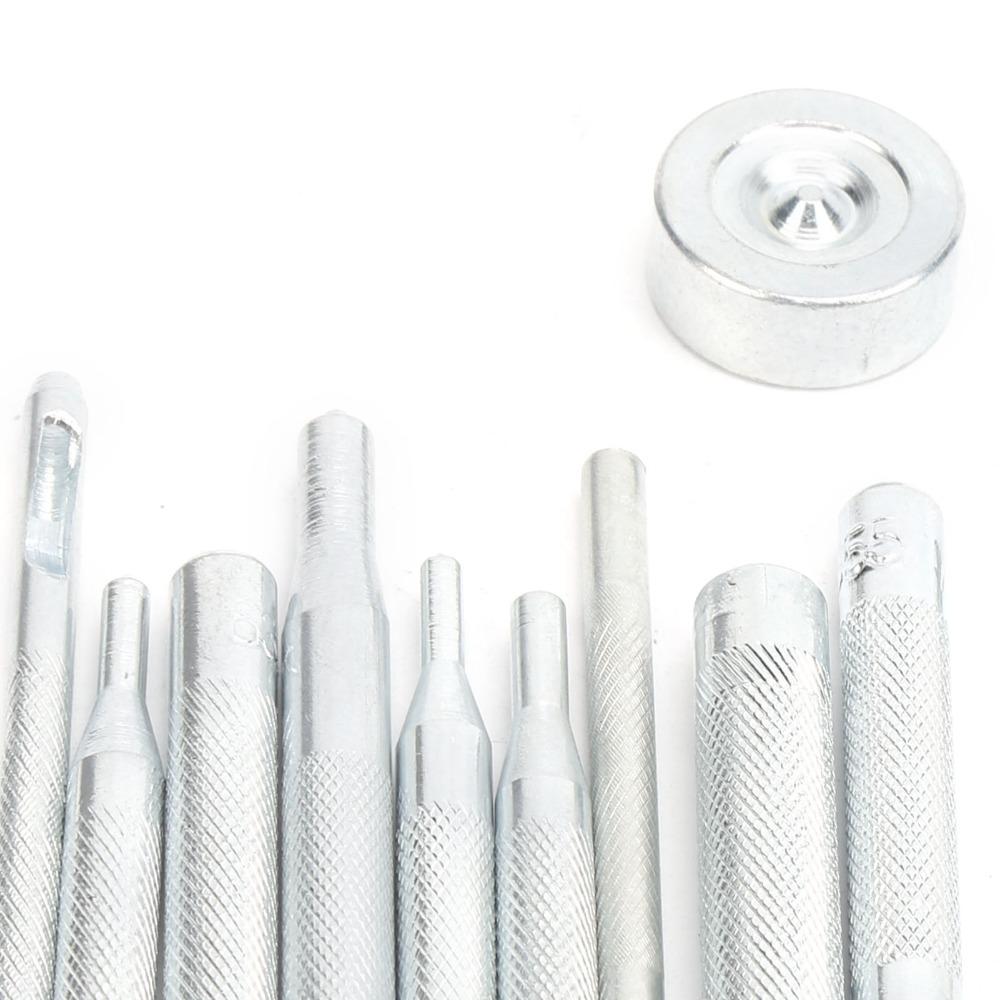 11PCS With Base Rivet Setter Kit Die Punch Snap Set  For Leather Crafts and Repairs