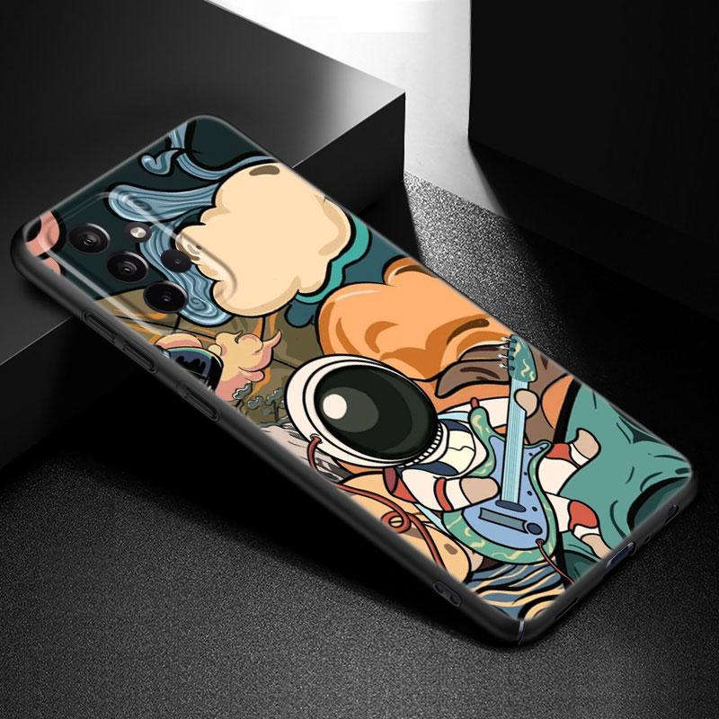 Милый чехол для телефона с космонавтом и Землей для Samsung Galaxy A21 A30 A50 A52 S A13 A22 A32 A33 A53 A73 5G A11 A12 A31 A51 A70 A71 A72