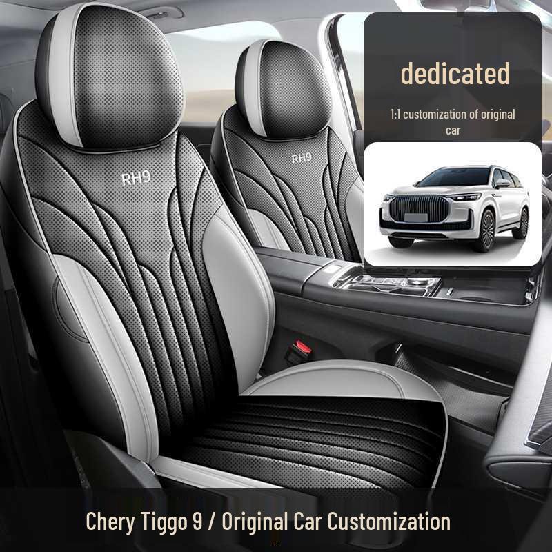 Всесезонные дышащие кожаные чехлы на сиденья Chery Tiggo 9 для 5-7 местных автомобилей