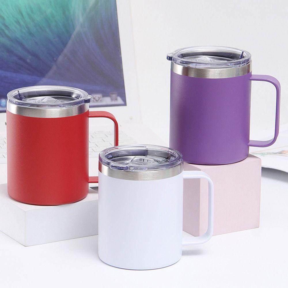 Double-layer Handle Mug 12oz/14oz Mini Vacuum Cup Durable Insulated Water Bottle Office/School