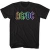AC/DC Logo Rainbow Black Rock and Roll Music Band T-T-shirt Tops Tees Men's Women's Unisex