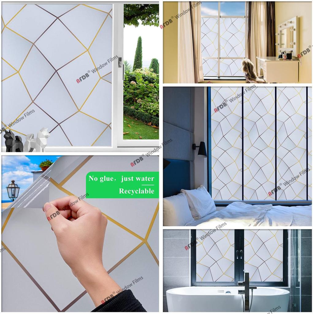 Новый стиль, оконная пленка для конфиденциальности, витражная статическая клейкая стеклянная дверная клейкая пленка, анти-УФ-наклейка на окно с контролем тепла для дома
