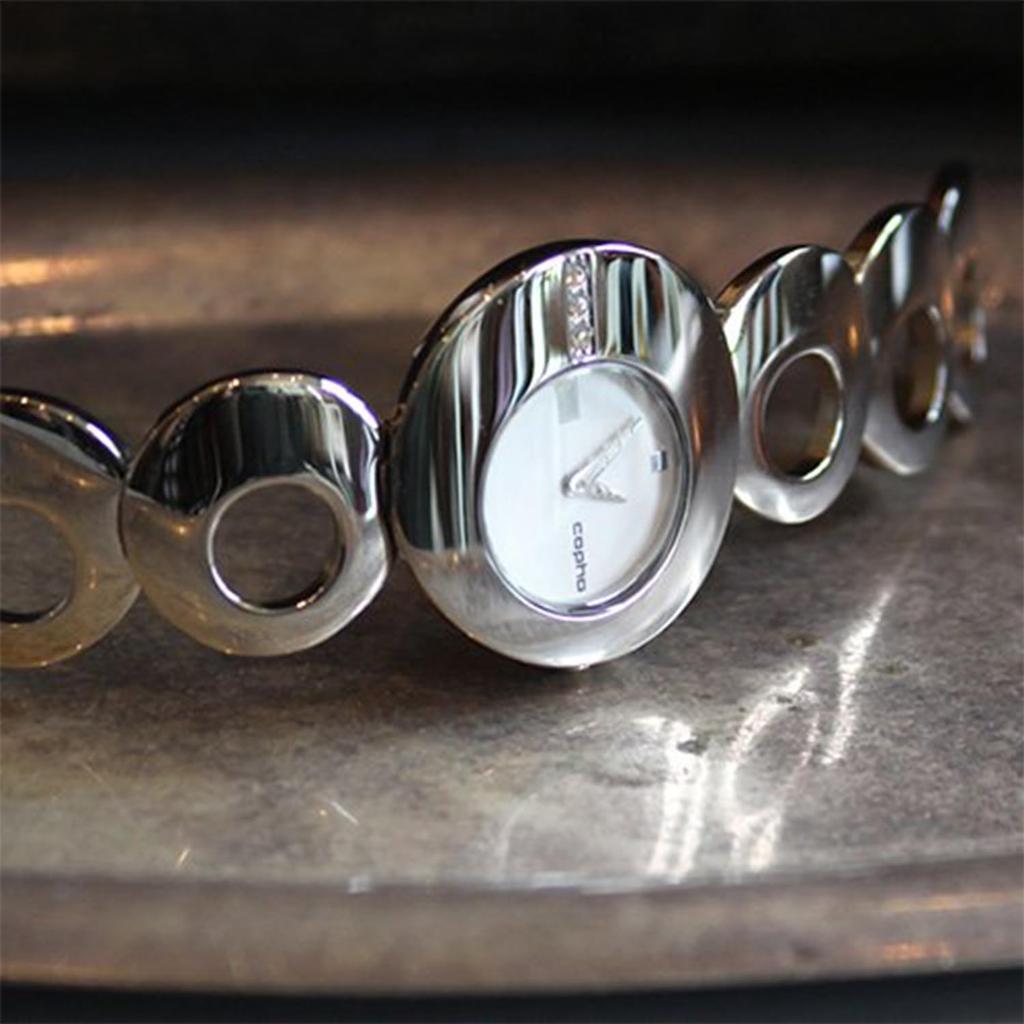 Copha O Watch - Черный циферблат Серебряный браслет