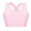 Kids Girls Dance Top Sport Cropped Top Vests Shoulder Straps Sleeveless Keyhole Back Shockproof Running Gym Yoga Sports Bra Top