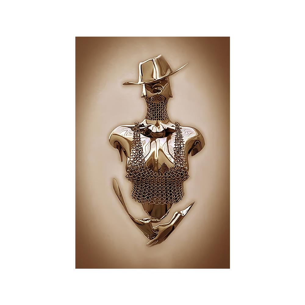 3d современная металлическая фигура, статуя, художественная роспись на холсте, романтические абстрактные постеры и принты, настенные панели для гостиной, декор для дома