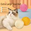 Extra Large Sisal Ball Cat Toy: Teething, Claw Grinding, Bite-Resistant, Self-Play Entertainment.