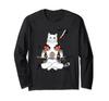 Japanese Samurai Cat Sword Ninja Yakuza Tattoo Long Sleeve T-Shirt