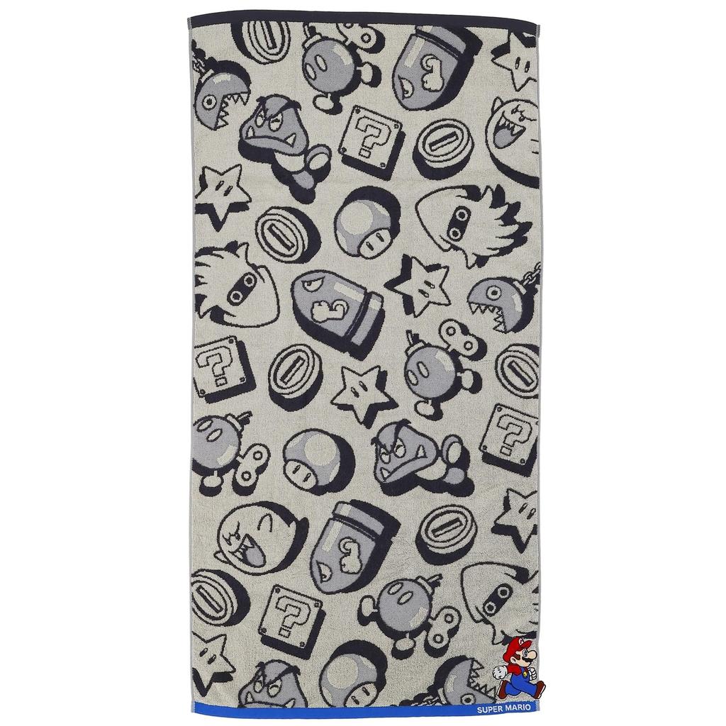 Marushin Bath Nintendo Mario Adventure Organic Antibacterial and 4485016800 Towel, World, Cotton, Deodorizing,