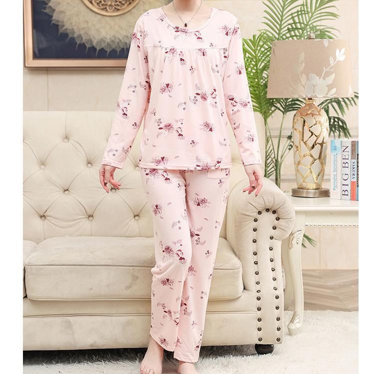 Весна, лето, осень, пижамы больших размеров, женские пижамы с длинными рукавами, большие размеры, свободный костюм с принтом, мягкий и удобный, приятный для кожи