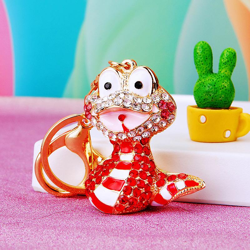 Мультфильм Стразы Китайский Зодиак Змея Подвеска Сумка Подвеска Украшение