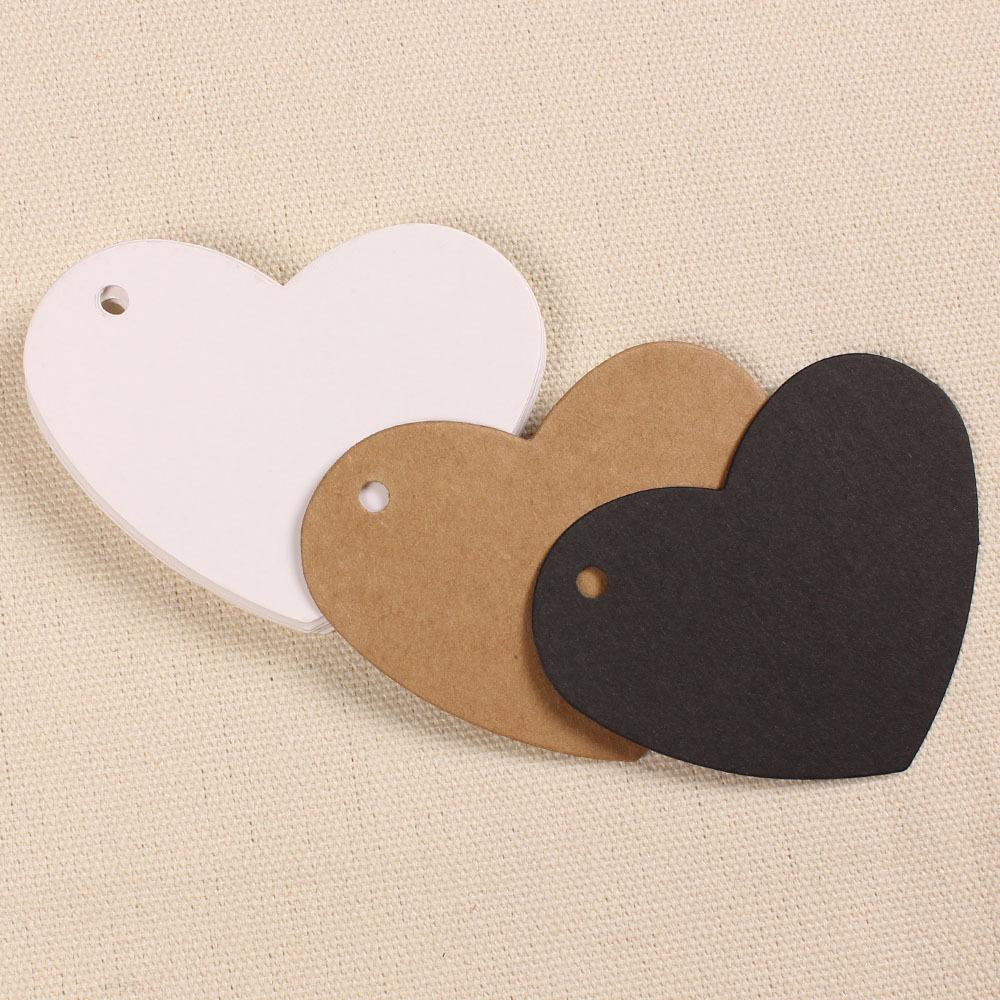 100 шт. бирка в форме сердца DIY подарочные бирки из крафт-бумаги рождественские украшения открытки подарочная упаковка бумажные этикетки скрапбукинг