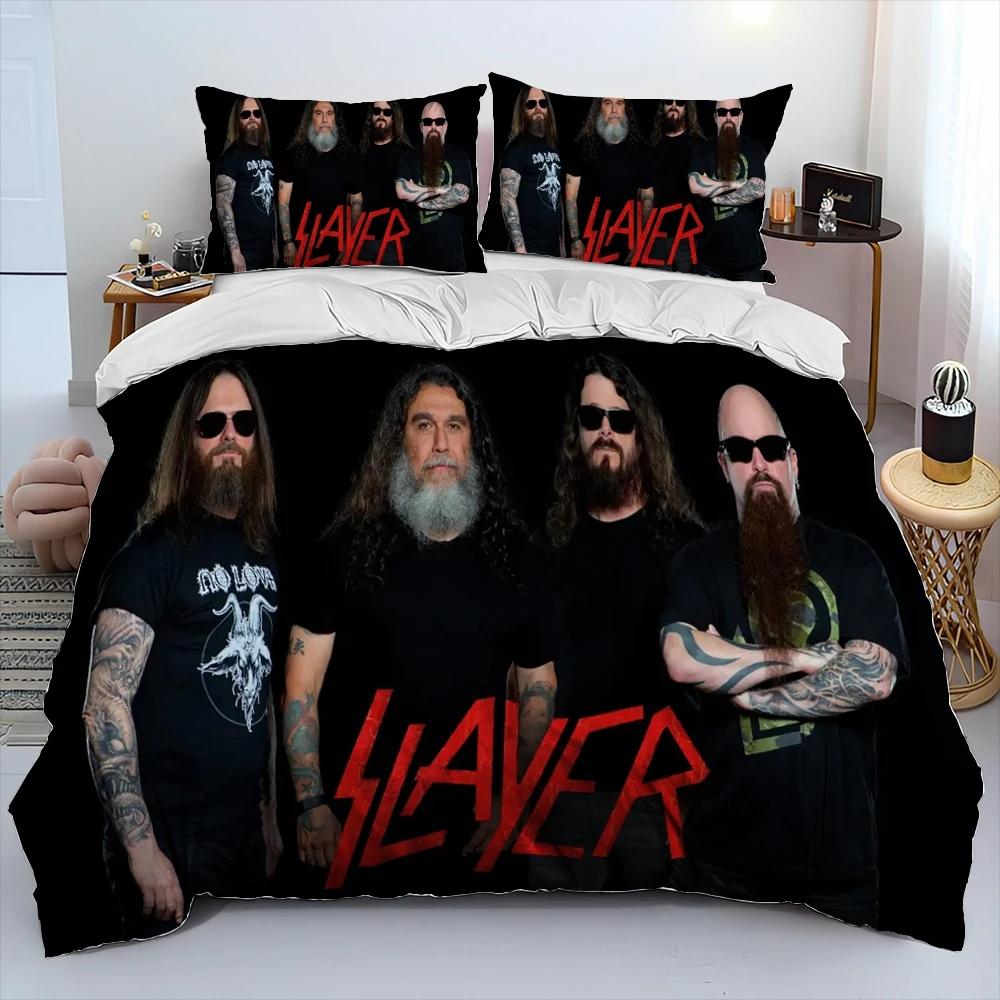 Slayer Heavy Metal Band Music Одеяло Постельное белье, пододеяльник Постельный комплект Одеяло Чехол Наволочка, King Queen Size Постельное белье Детский